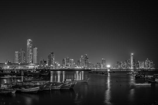 Panama City panorama at night - Cityscape skyline © hanohiki