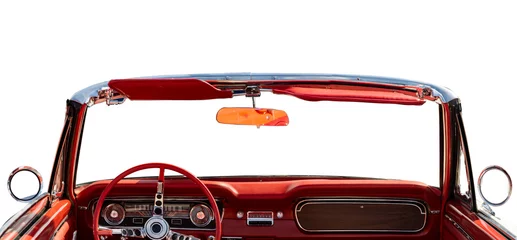 Zelfklevend Fotobehang Oldtimers klassiek cabrio interieur