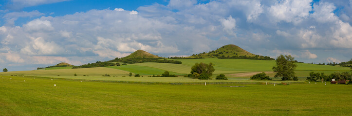 Fototapeta premium Small airport in Czech Bohemian Highlands,