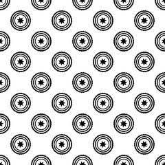 Geometric seamless pattern. Circles, stars