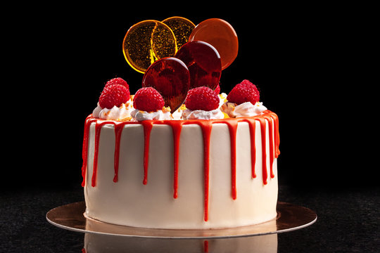 Happy birthday cake white background image Vector Image