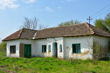 Fototapeta na wymiar Old, abandoned house in Dobruja, Romania