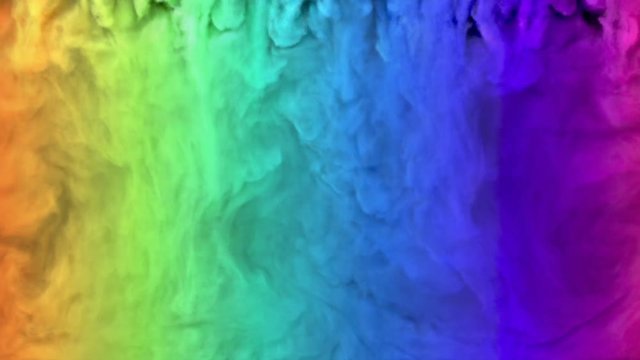 Rainbow coloured smoke falls from all along the top of screen  and fills the screen.
Comes with the Alpha Matte.