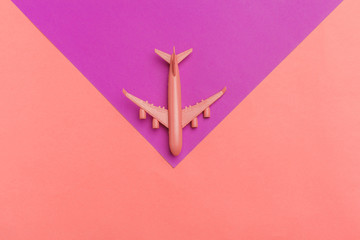 Model plane,airplane on pastel color background.