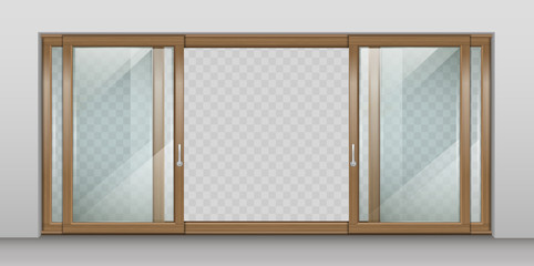 Wooden sliding door