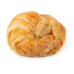Plain croissant isolated on a white background