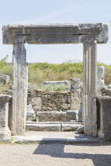 Fototapeta premium Ancient ruins in agora of Perge Ancient City, Antalya Turkey