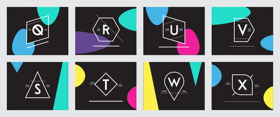 Big Set of Minimal Geometric Lined Template for Hipster Identity in Vector