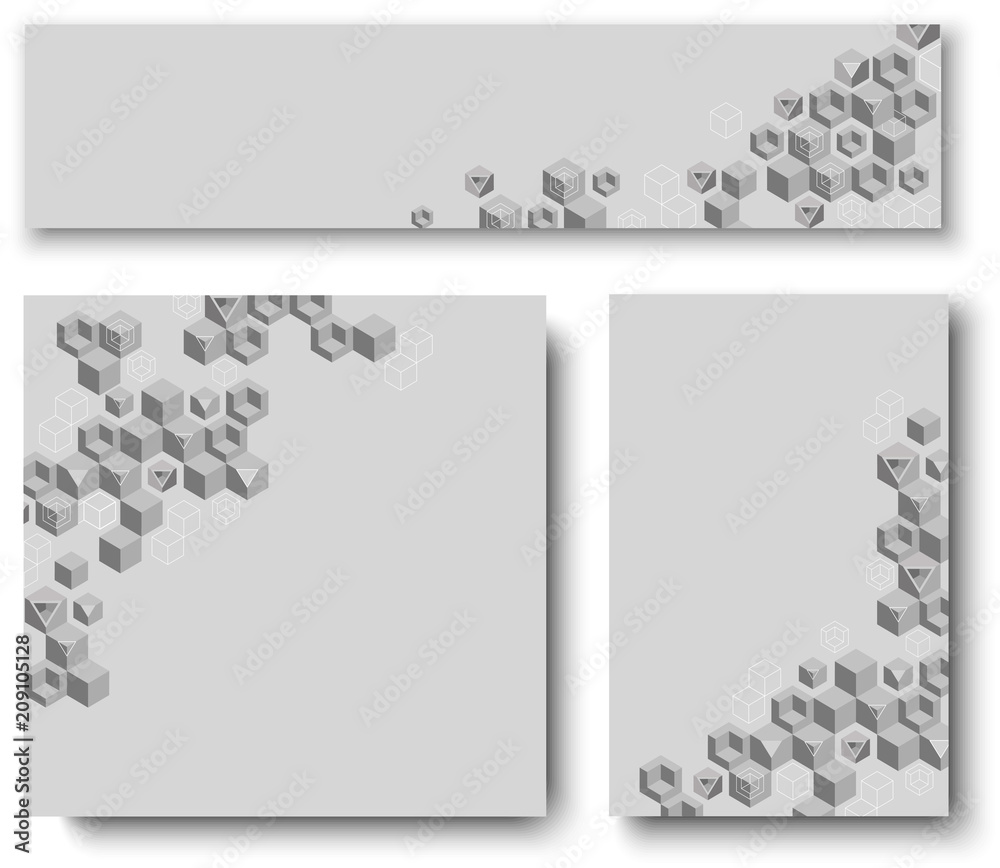 Wall mural grey abstract backgrounds with geometric pattern.