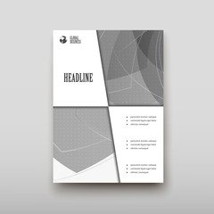 Leaflet cover presentation abstract geometric background, layout in A4 set technology brochure flyer design template vector shadow