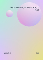 Holographic cover with radial fluid. Geometric shape on gradient background. Modern hipster template for placard, presentation, banner, flyer, report, brochure. Minimal holographic cover, neon colors.