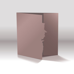Greeting card with a portrait (silhouette) of a gentleman in profile.