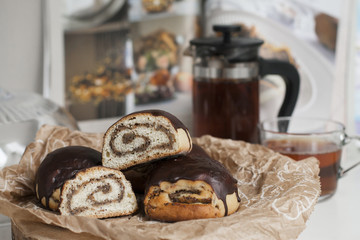 Homemade roll buns with dates  filling