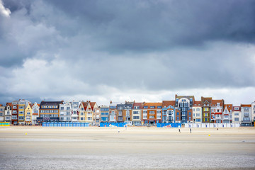 Dunkerque - Malo Les Bains, beach resort of Dunkirk. Nord Pas de Calais, France. - obrazy, fototapety, plakaty