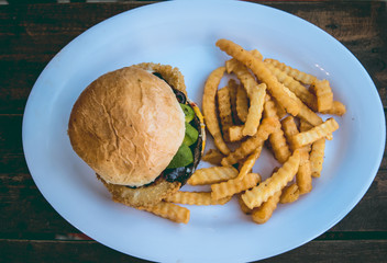 hamburguesa con papas
