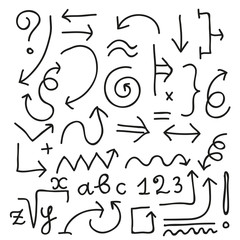 Marker style arrows and marks vector set