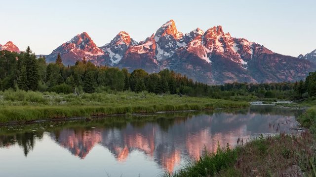 Grand Teton Mountain Sunrise Timelapse 
