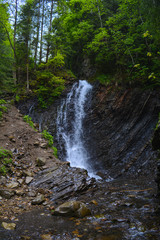 Obraz premium Waterfall Huk in the Carpathian mountains, Ukraine