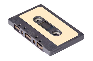 Obraz premium Audio cassette stereo music on white background isolation