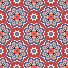 Abstract stylized floral seamless pattern. Hand drawn vector illustration