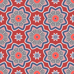 Abstract stylized floral seamless pattern. Hand drawn vector illustration