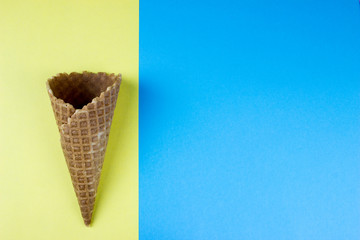 ice cream corn. Sweet summer food. Minimal concept. Free space for text