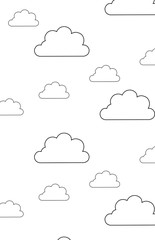 Clouds line art icon. Art illustration isolated on white background