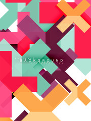 Multicolored abstract geometric shapes, geometry background for web banner