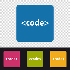 Code Icon - Programming Language Sign - Colorful Vector Illustration - Isolated On Transparent Background