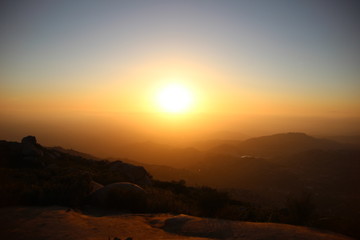 Sunset over Mount Woodson in Southern California 