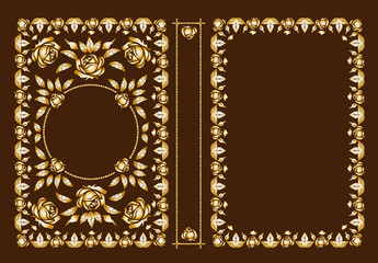 Vector classic book covers. Decorative antique frame or frame for printing on book covers. You can change the color with a few mouse clicks