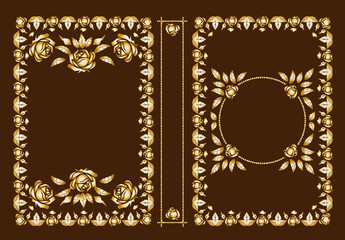 Vector classic book covers. Decorative vintage frame or frame for printing on book covers. Standard size. You can change the color with a few mouse clicks