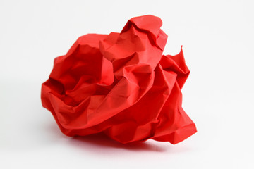 crumpled red paper