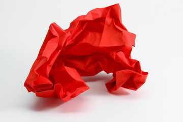 crumpled red paper