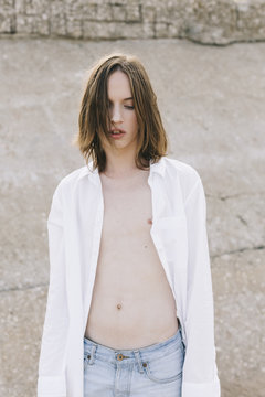 young androgyne outdoors