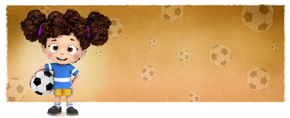 niña con balon de futbol © childrendrawings