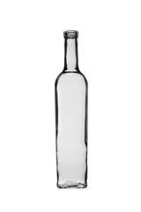 the empty glass bottle isolated on a white background