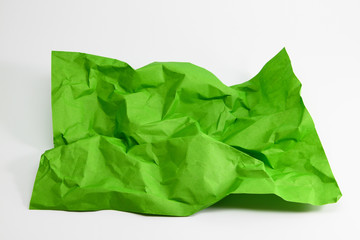 crumpled green paper