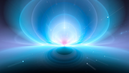 Blue glowing magical waves in space