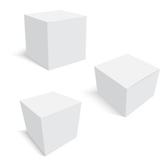 Blank of cardboard boxes on white background. Vector.