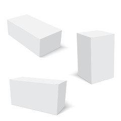 Blank of cardboard boxes on white background. Vector.