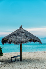 Travel and rest on the Maldives - paradise islands. Picnic island.