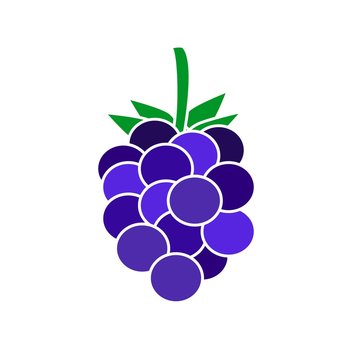 Flat icon grapes. Vector illustration.