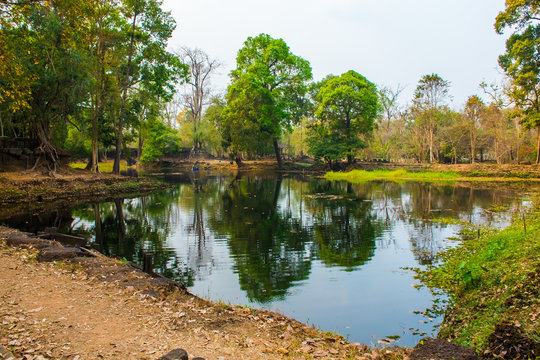 Lake of ancient complex Koh Ker, Cambodia