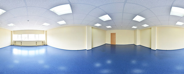 360 panorama view in modern empty apartment interior, degrees seamless panorama.