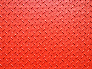 red painted industrial metal plate industrial diamond pattern grip texture