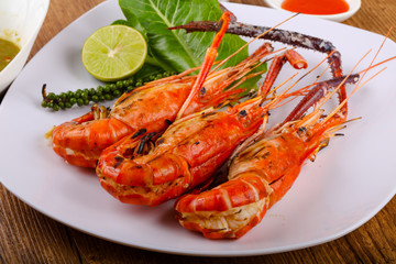 Grilled waterprawn