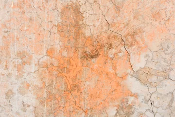 Papier Peint photo Lavable Vieux mur texturé sale Wall fragment with scratches and cracks