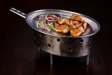 Chicken barbeque with onion