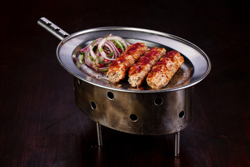 Grilled meat kebab